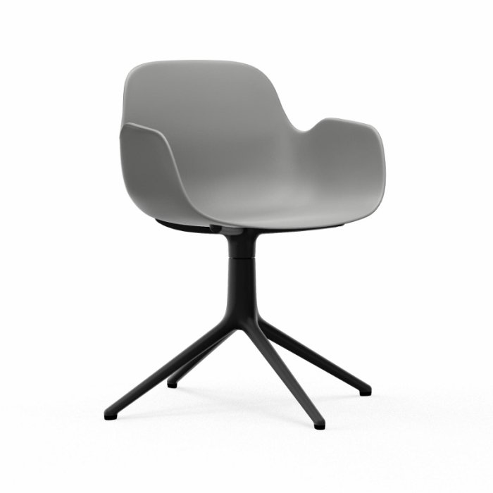 Normann Copenhagen Form Armchair Swivel - Sort Alu - Gr