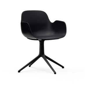 Normann Copenhagen Form Armchair Swivel - Sort Alu - Sort