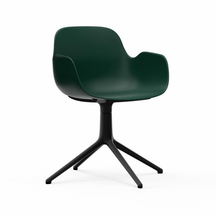 Normann Copenhagen Form Armchair Swivel - Sort Alu - Grn