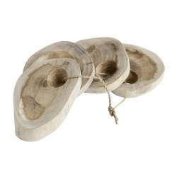 Muubs Organic ggebger i teaktr - St m. 4 stk.