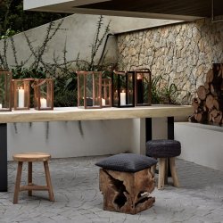 Muubs Storm Lanterne Sort Teak - Large