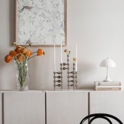 Stoff Nagel Lysestage - Krom