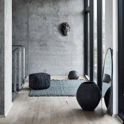 Muubs Rundt Spejl Copenhagen Large Sort - 110cm