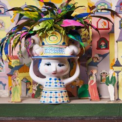 Bjrn Wiinblad Lady With Hat Vase Bl 20,5 cm