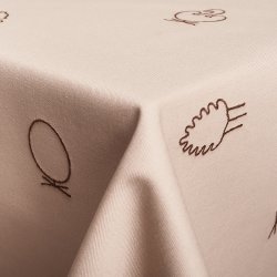 Brainchild Dug m/ Designikoner Beige/Brun 140x320 cm