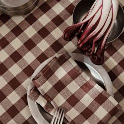 Ferm Living Bothy Check dug - Cinnamon/Grey Green