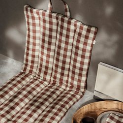 Ferm Living Bothy Check foldemadras - Cinnamon/Green