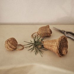 Ferm Living Braided Bell Baubles 3 stk. Natur 