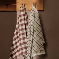 Ferm Living Hale Viskestykke - Cinnamon/Grey Green