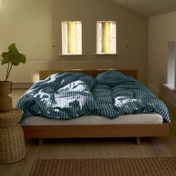 Juna Sengetj Bk&Blge Grn/Lys Bl 140x200 cm