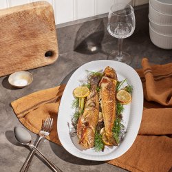 K&auml;hler Hammershi Ovalt Serveringsfad Hvid