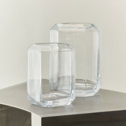 LOUISE ROE Jewel Vase H26 Clear