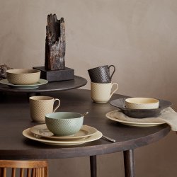 Lyngby Porceln - Rhombe Earth Middagstallerken 27 cm - Marble