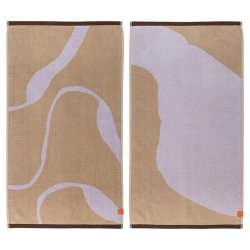 Mette Ditmer Nova Arte Hndklde 2 pak Sand/Lilla 50x90 cm