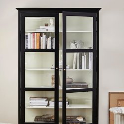 Nordal Classic Vitrineskab - 212x148 cm - Sort/Hvid