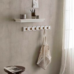 Nordal Edgy Knagerkke i Hvid Tr Med 6 Messing Knage 