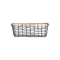 Nordal Hana Opbevaringskurv i Sort Metalflet M