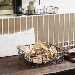 Nordal Hana Opbevaringskurv i Sort Metalflet L