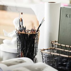 Nordal Hana Opbevaringskurv i Sort Metal XS