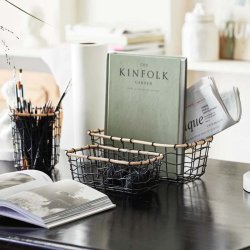 Nordal Hana Opbevaringskurv i Sort Metalflet S