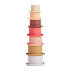 OYOY Tawa Silicone Stacking Cups Cherry/Vanilla