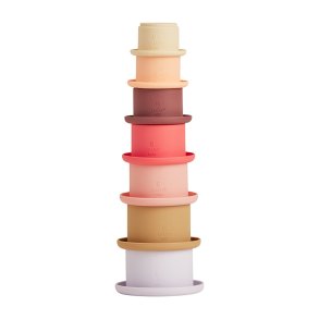 OYOY Tawa Silicone Stacking Cups Cherry/Vanilla