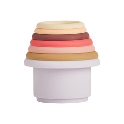 OYOY Tawa Silicone Stacking Cups Cherry/Vanilla