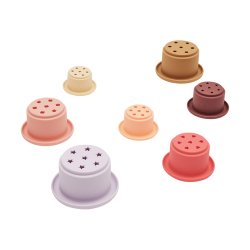 OYOY Tawa Silicone Stacking Cups Cherry/Vanilla