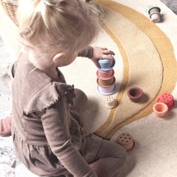 OYOY Tawa Silicone Stacking Cups Cherry/Vanilla