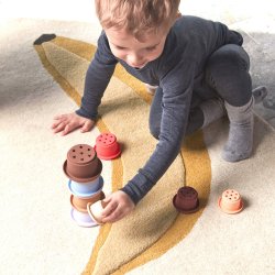 OYOY Tawa Silicone Stacking Cups Cherry/Vanilla