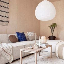 OYOY Savi Marmor Lysestage Beige Stor