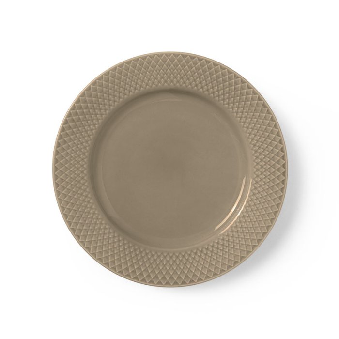 Lyngby Porceln - Rhombe Earth Frokosttallerken 23 cm - Clay