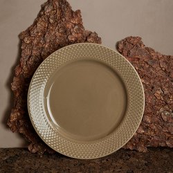 Lyngby Porceln - Rhombe Earth Frokosttallerken 23 cm - Clay