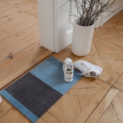 Tica Copenhagen Gulvm�tte Stripes Horisontal Lys/St�vet Bl�/St�lgr� 40x60 cm