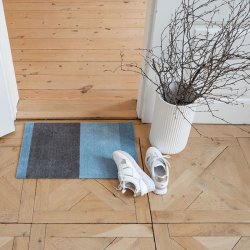 Tica Copenhagen Gulvm�tte Stripes Horisontal Lys/St�vet Bl�/St�lgr� 40x60 cm