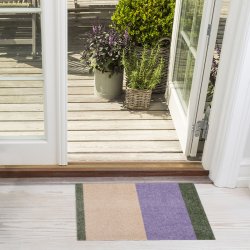 Tica Copenhagen Gulvm�tte Stripes Horisontal Lilla/Ivory/Gr�n 40x60 cm