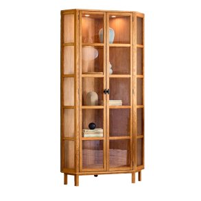 Aakjaer Furniture Angulus Hjrne Vitrineskab Naturolieret Eg/Krom Greb