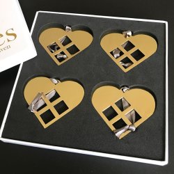 AIRies Hjerte Vedhng 4 stk. - Forgyldt