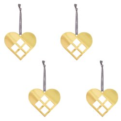 AIRies Hjerte Vedhng 4 stk. - Forgyldt
