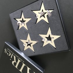 AIRies Stjerne Vedhng 4 stk. - Slv Finish