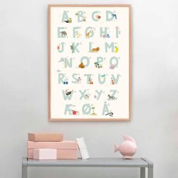 VISSEVASSE Children Plakat - Alfabet Bl