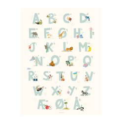 VISSEVASSE Children Plakat - Alfabet Bl