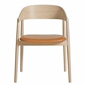 Andersen Furniture AC2 Stol - Hvidpigmenteret Matlakeret Eg/Cognac Lder