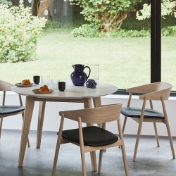 Andersen Furniture AC2 Stol - Matlakeret Eg/Sort Lder