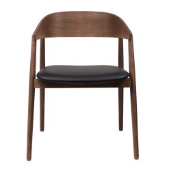 Andersen Furniture AC2 Stol - Rget Matlakeret Eg/Sort Lder 