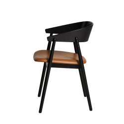 Andersen Furniture AC2 Stol - Sortlakeret Eg/Cognac Lder