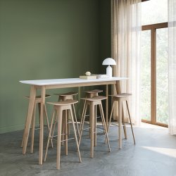 Andersen Furniture HC1 Barstol H80 cm Hvidpigmenteret Matlakeret Eg