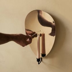 Audo Copenhagen Flambeau Lysestage til Vg H34 Sort/Poleret Messing