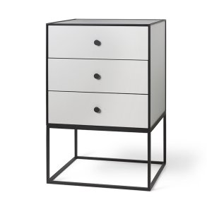 Audo Copenhagen Frame 49 Sidebord m/ 3 Skuffer Light Grey
