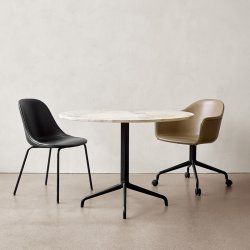 Audo Copenhagen Harbour Side Dining Chair Sort Stl/Sort Lder